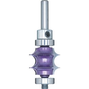 Carbide Tipped Multiple Beading Bit w/ Two Guide Bearings 1/4" Shank
