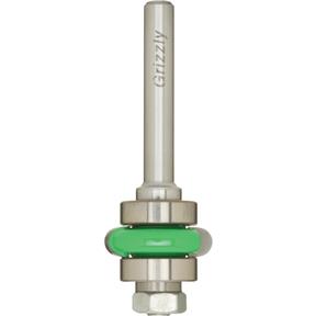 Flute Bit w/ Upper & Lower Guide Bearing, 1/4" Shank