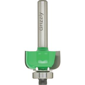 Anti-Kickback Cove Bit, 1/4" Shank, 3/16" Radius