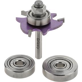 Slot Cutter w/ 3 Bearings, 1/4" Shank