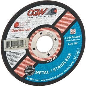 Cut-Off Wheel - Type 1 - 4-1/2" x 1/8"