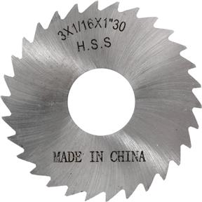 HSS Slitting Saws - 3" x 1/16" x 1" 30T