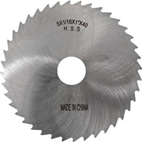 HSS Slitting Saws - 5" x 1/16" x 1" 40T