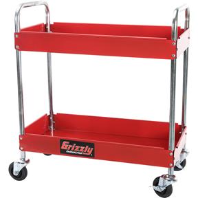 2 Shelf Red Utility Cart