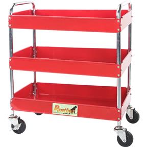 3 Shelf Red Utility Cart