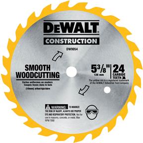 DW9054 5-3/8" x 10mm 24t ATB .060 Smooth Cutting Blade