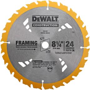 DW3182 8-1/2" x 5/8" 24t ATB .070 Framing Blade