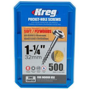 1-1/4" #8 Coarse, Washer-Head Screw 500 pc. Kit