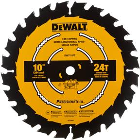 DW7124PT 10" x 5/8" 24t FT .071 Precision Trim Saw Blade