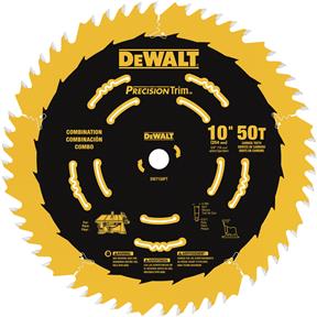 DW7150PT 10" x 5/8" 50t ATB+R .071 Precision Trim Saw Blade
