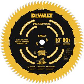 DW3218PT 10" x 5/8" 80t ATB .071 Precision Trim Saw Blade