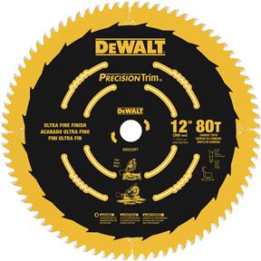 DW3232PT 12" x 1" 80t ATB .079 Precision Trim Saw Blade