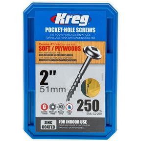 #8 x 2" Coarse Washer-Head Screws, 250 pc.