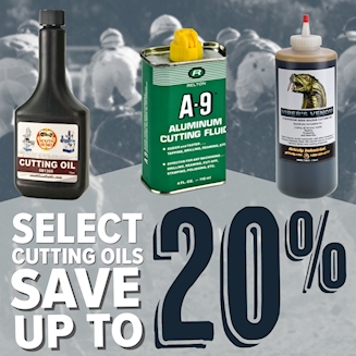 up to 20 percent off select cutting oils