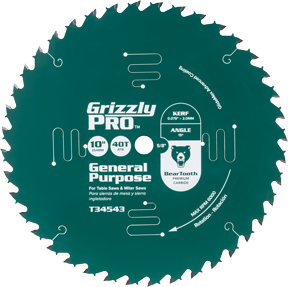 photo of a grizzly pro circular saw blade