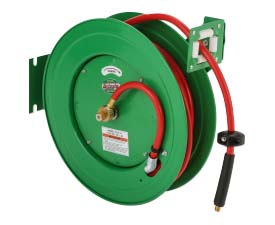 an air hose used with air compressors on a hose reel