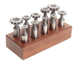 a set of woodruff keyseat cutters