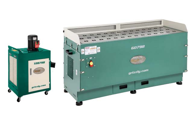 a metal dust collector and a downdraft table used in metalworking