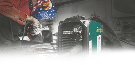 a person using the grizzly g0880 welder