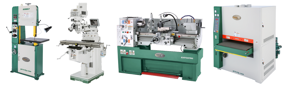 four machines on a solid color background