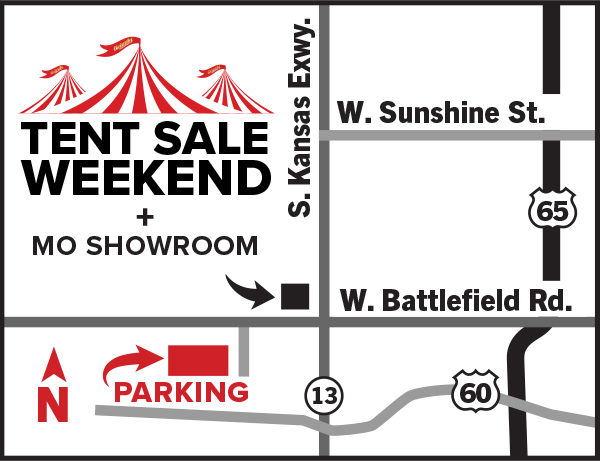 map of 2024 MO tent sale event parking