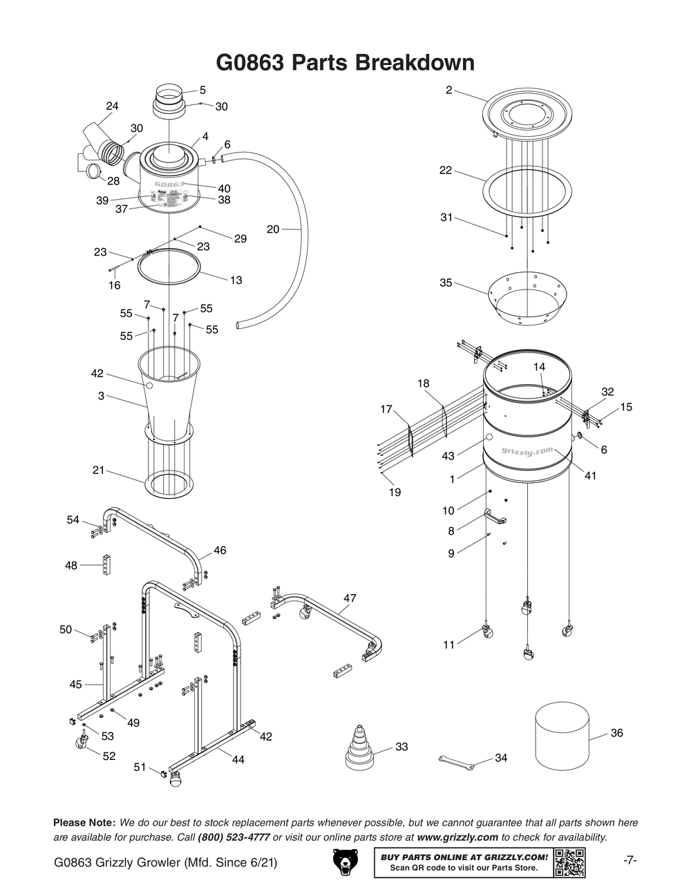 Parts for Grizzly Growler Cyclone Separator Grizzly Industrial