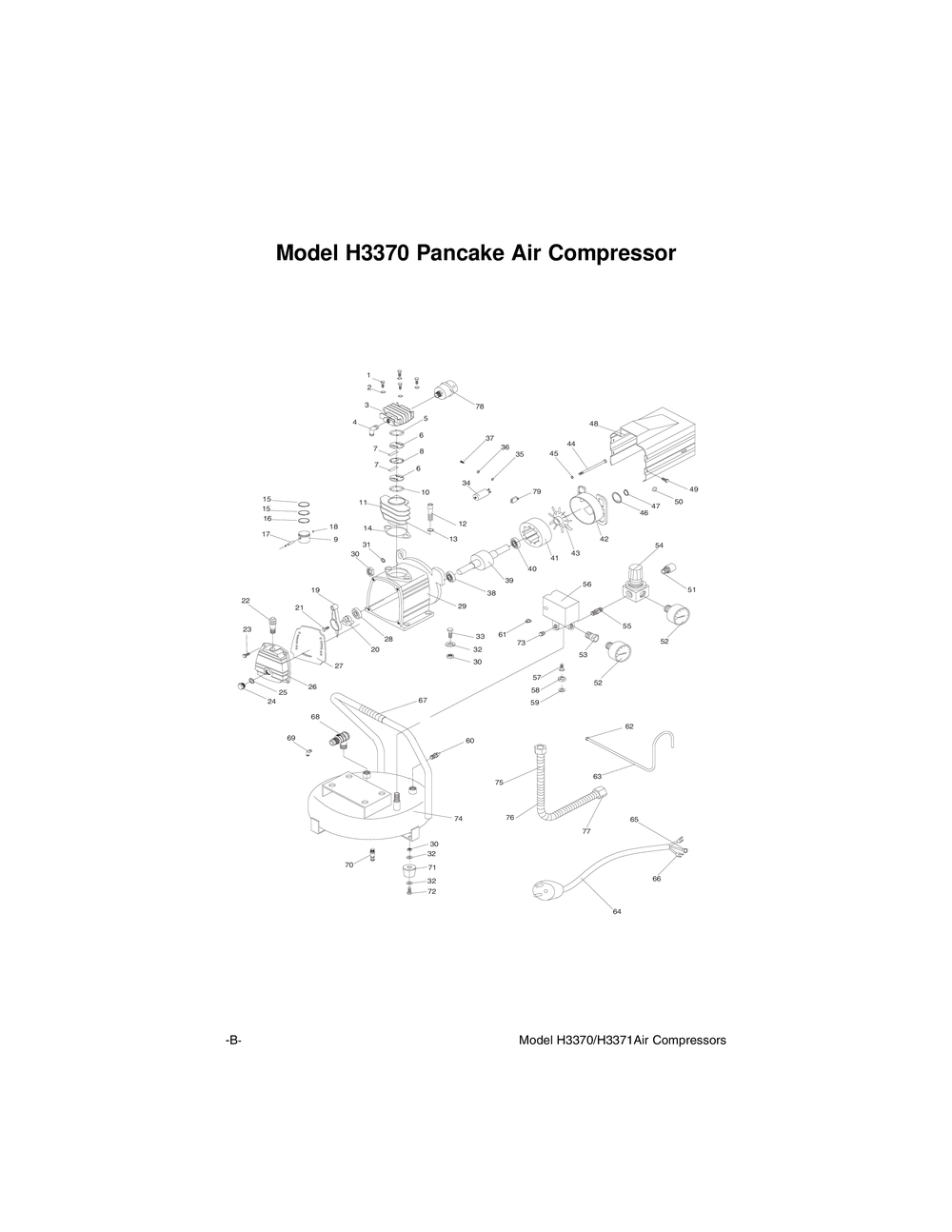 Parts for Pancake Air Compressor Grizzly Industrial