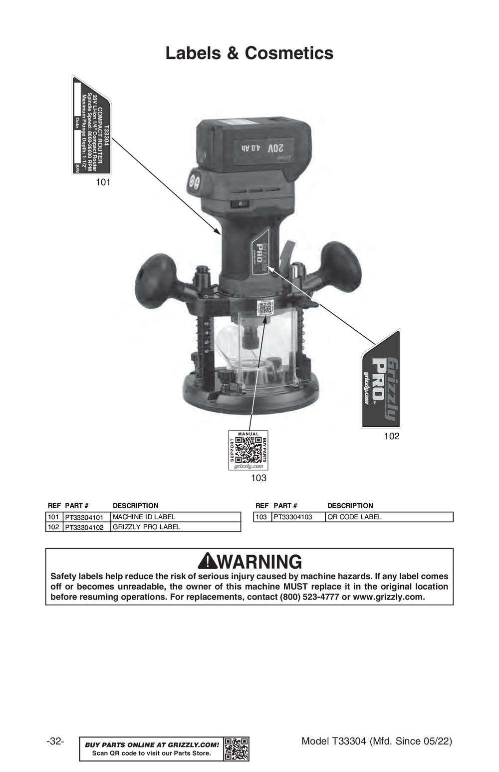 Parts for 20V 1/4