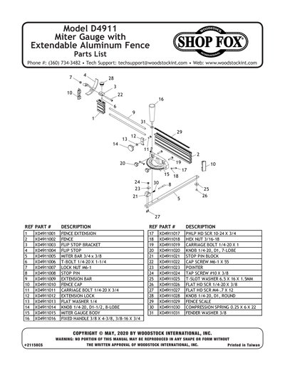 Part Diagram for D4911