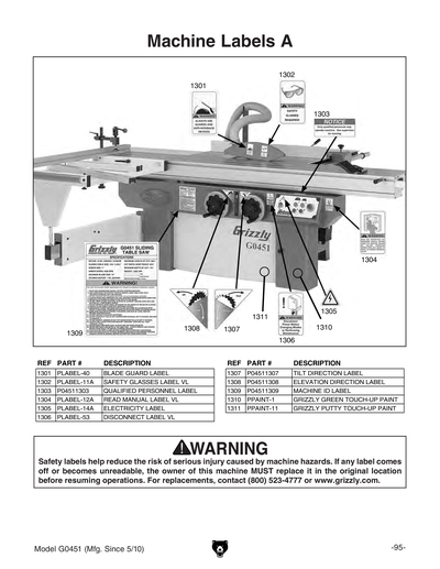 Part Diagram for G0451