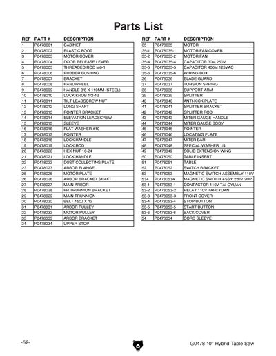 Part Diagram for G0478