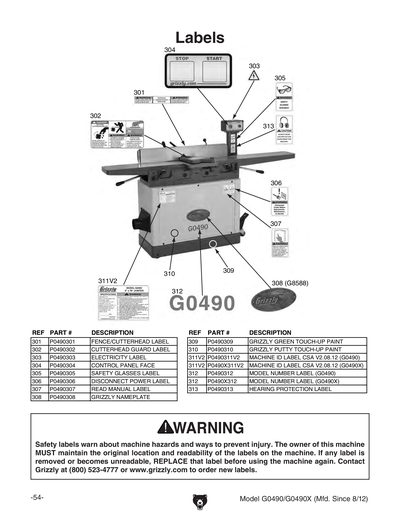 Part Diagram for G0490
