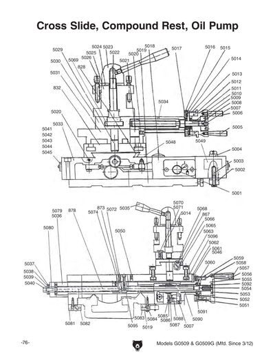 Parts for G0509 16