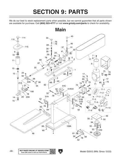 Part Diagram for G0512