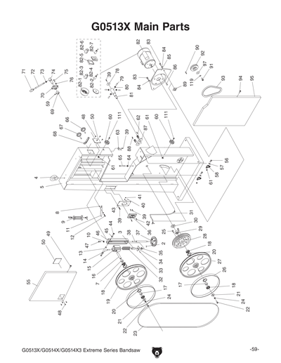 Parts for G0513X 17