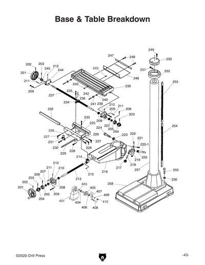 Part Diagram for G0520