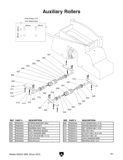 Part Diagram for G0524