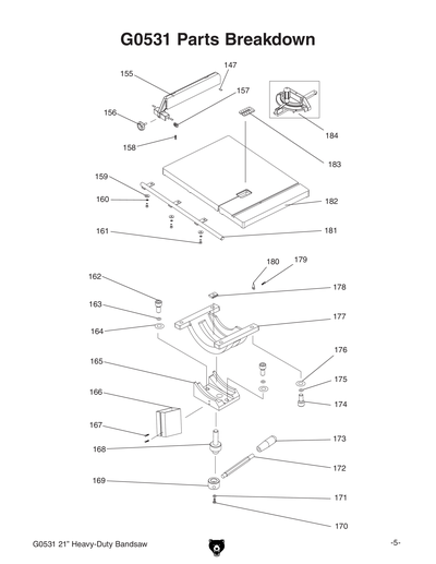 Parts for G0531 21