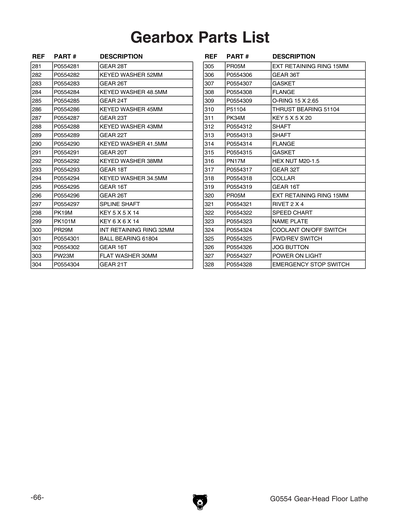 Part Diagram for G0554