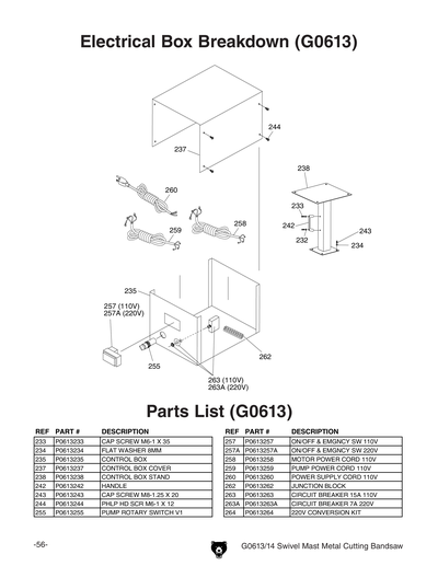 Part Diagram for G0614