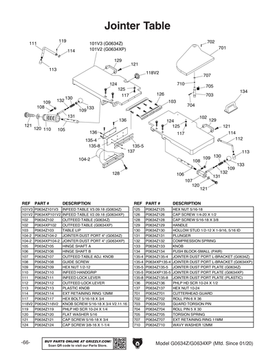 Part Diagram for G0634XP