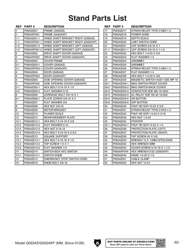 Part Diagram for G0634Z