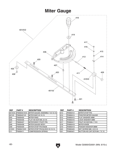Part Diagram for G0691