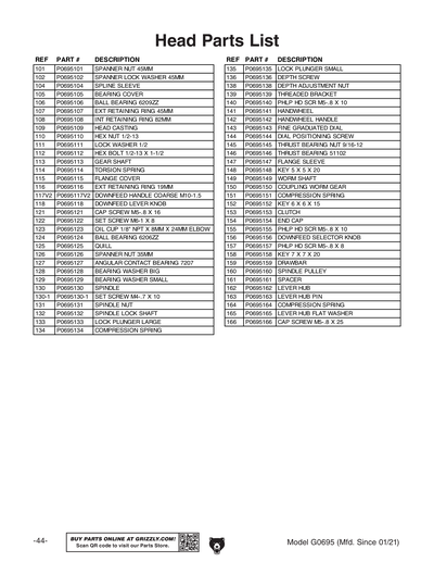 Part Diagram for G0695