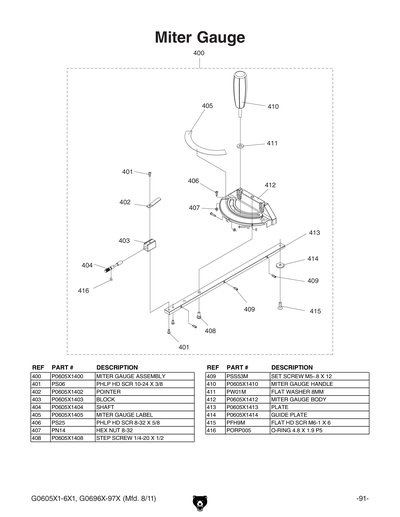 Part Diagram for G0696X