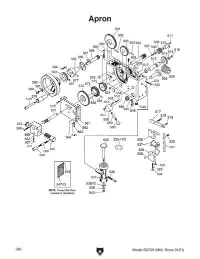 Part Diagram for G0709