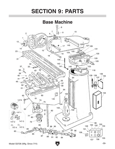 Part Diagram for G0726