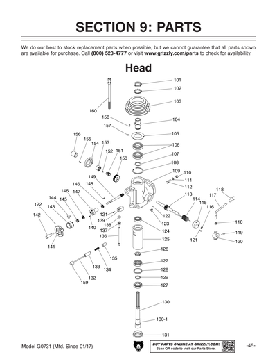 Part Diagram for G0731