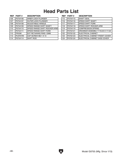 Part Diagram for G0755