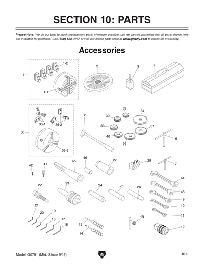 Part Diagram for G0791